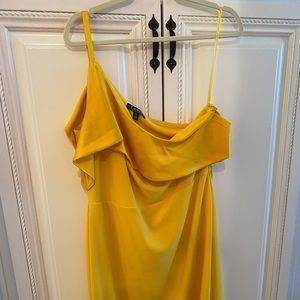 Beautiful rich yellow Ralph Lauren off-the-shoulder dress!!